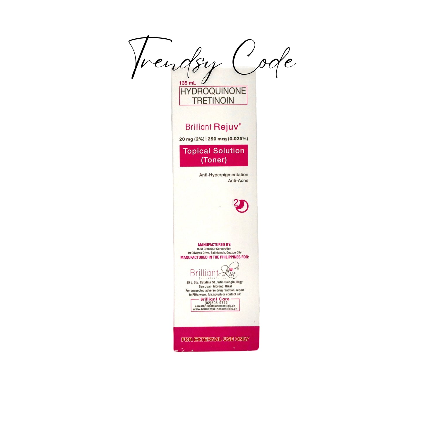 BRILLIANT SKIN ESSENTIALS Hydroquinone Tretinoin Topical Solution (Toner)