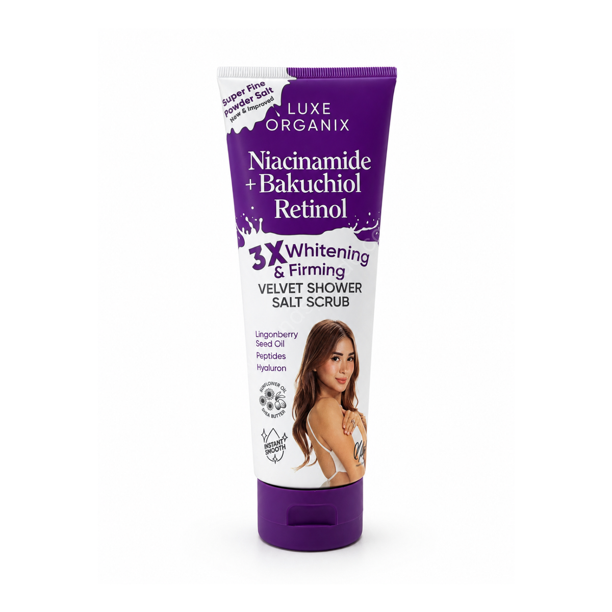 Luxe Organix Niacinamide + Bakuchiol Salt Scrub