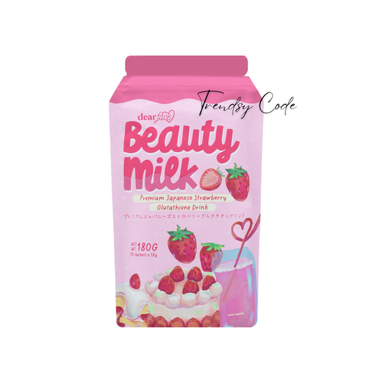 DEAR FACE Beauty Milk Premium Japanese Strawberry Glutathione Drink